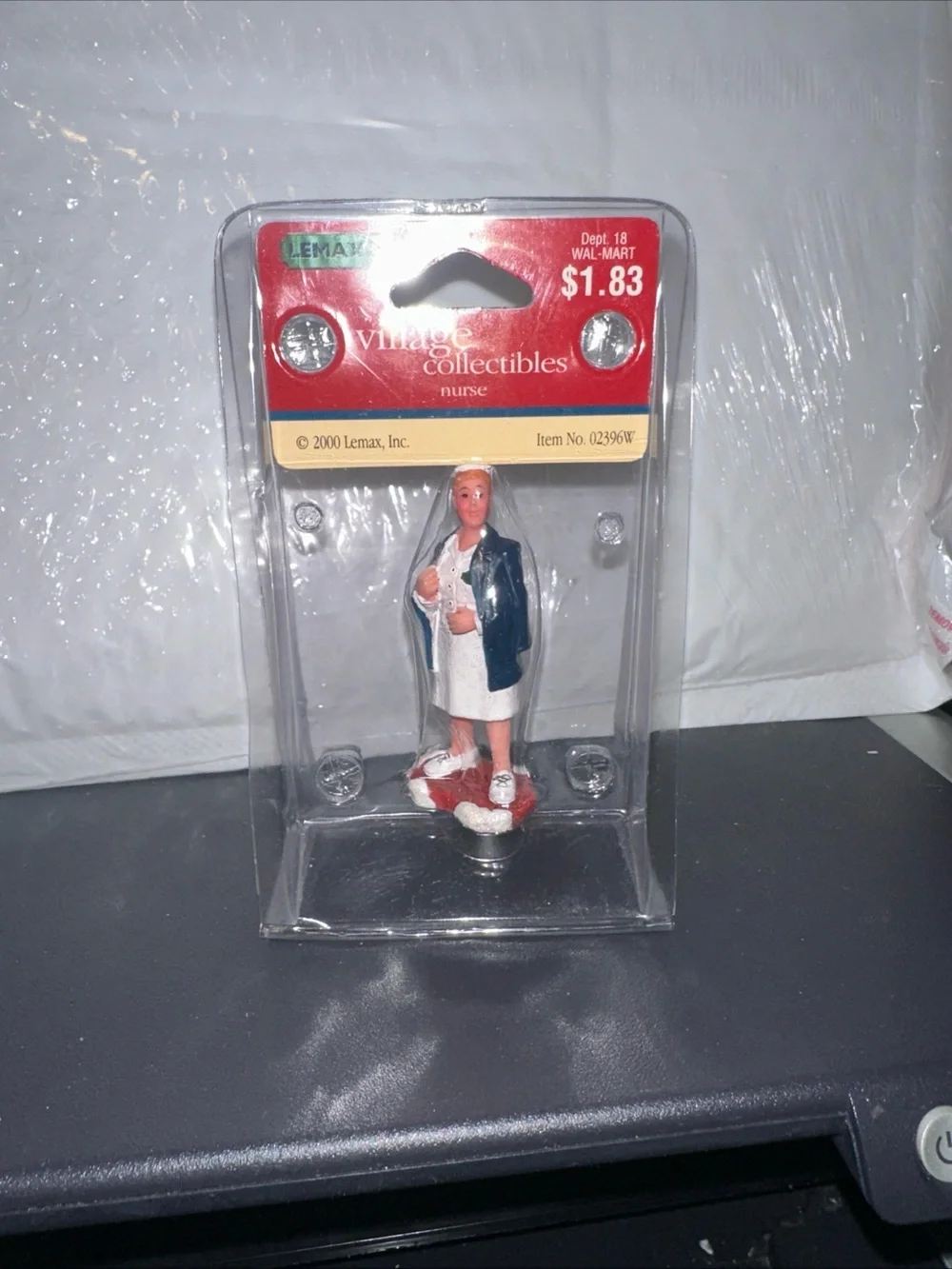 Lemax Nurse Figurine in White and Navy with Red Base